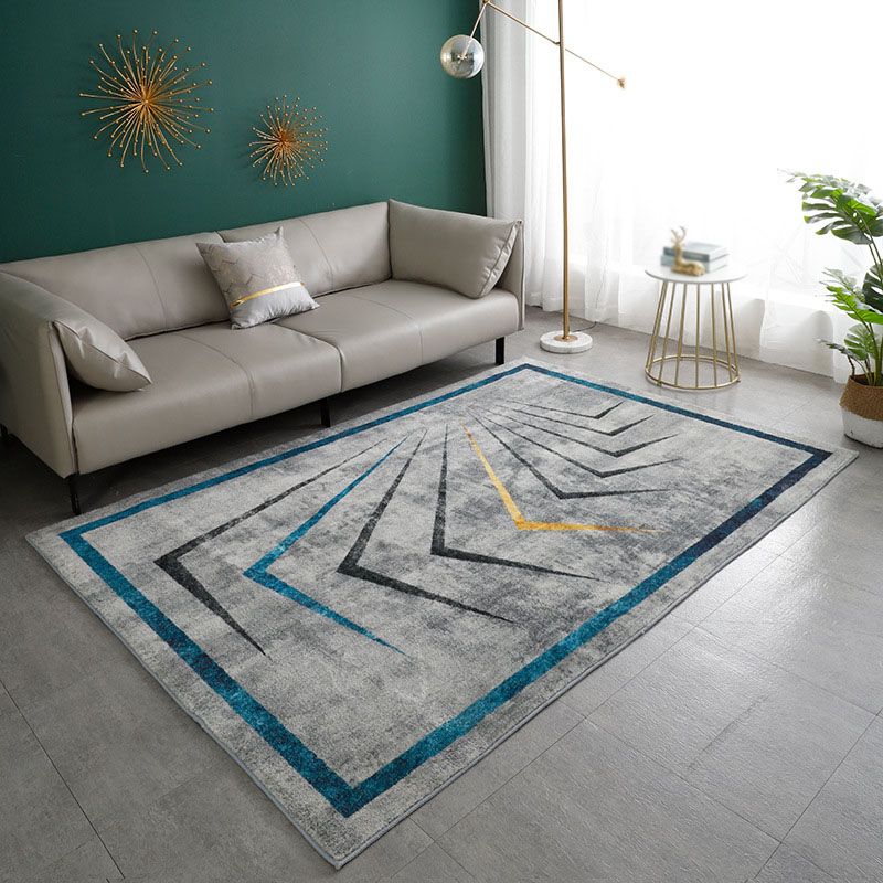 Orange Modern Rug Polyester Striped Rug Washable Indoor Rug for Home Decor