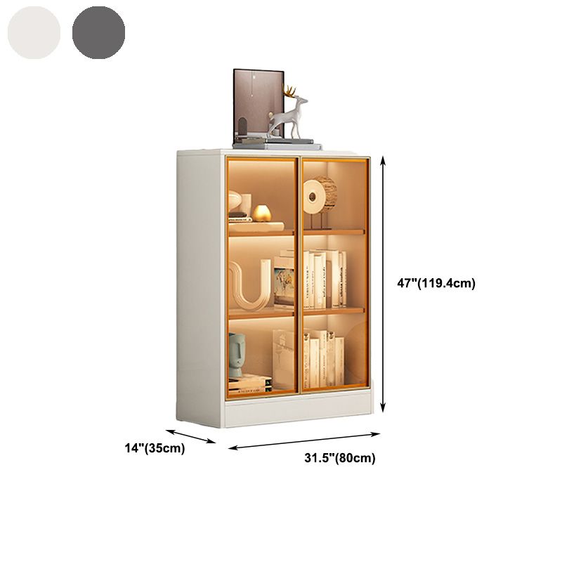 White/ Black Wooden Display Stand Modern Display Cabinet with Glass Doors