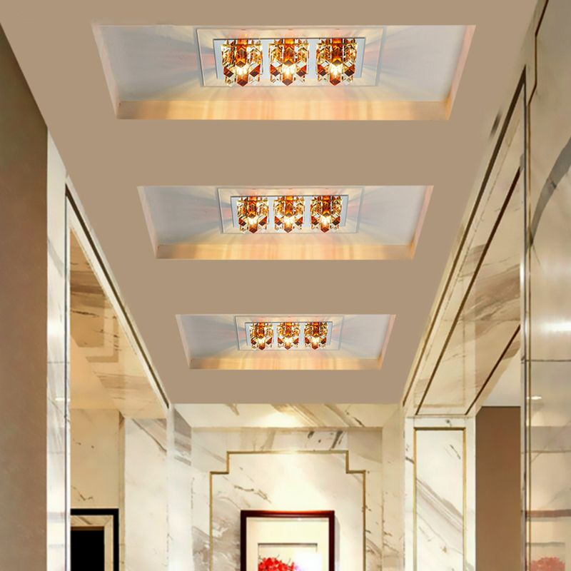 Rechteck LED Bündig Mount Licht Einfachheit Crystal Entryway Flush Mount Ceiling Licht