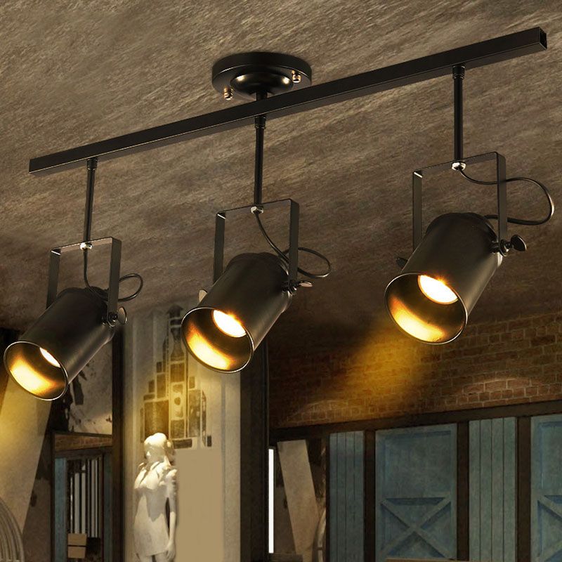 Linear Flush Mount Tracking Ceiling Light Minimalism Metal Black Ceili