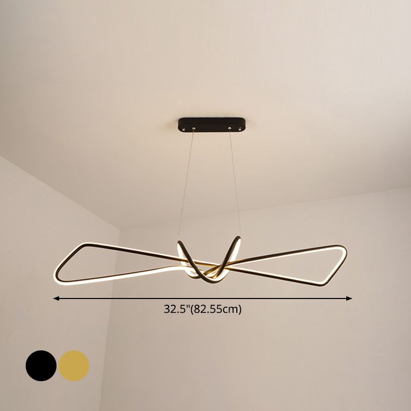 Idee per illuminazione dell'isola a LED Bowtie Kit di luce sospesa in metallo contemporaneo