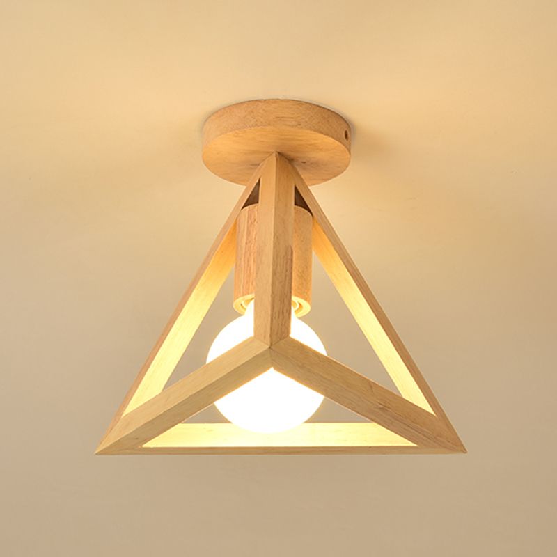 Accesorio de techo interior de madera de montaje empotrado geométrico creativo moderno en color de registro