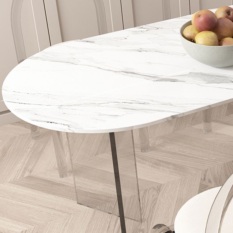 Modern Irregular Shape Table Sintered Stone Table with Double Pedestal
