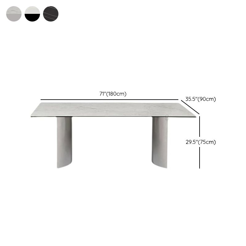 Industrial Dinner Table Stone Rectangle Dining Site Table for Home