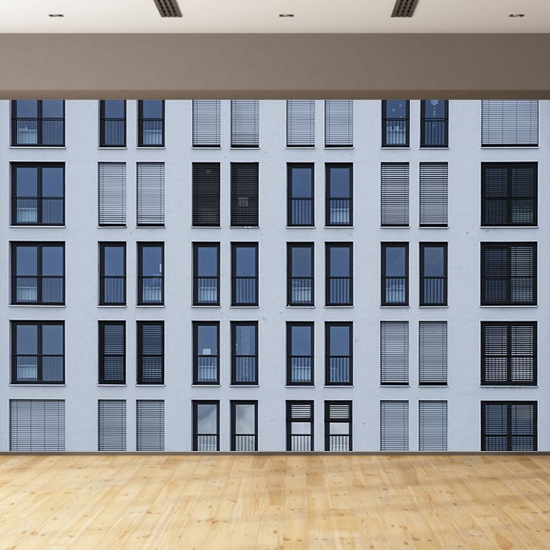 Contemporary City Architecture Mural Wallpaper for Study Room, Stain Resistant