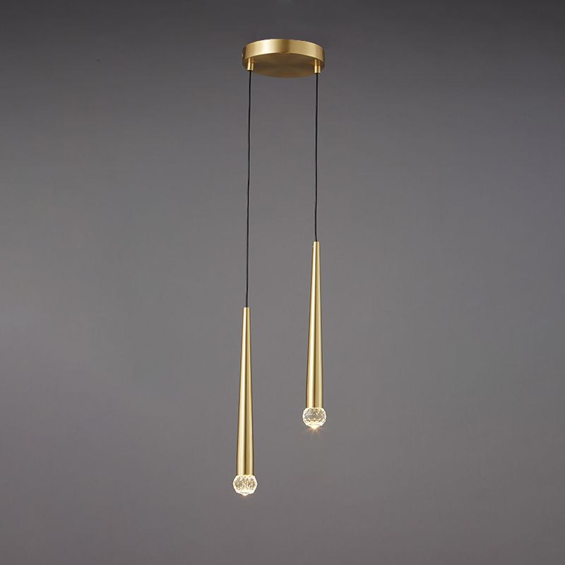 Lámpara de suspensión de techo cónico de estilo de cristal de estilo moderno