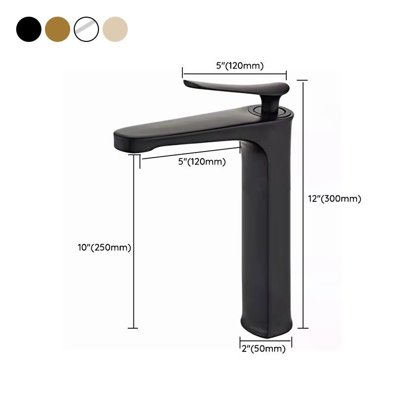 1 Handle Full Copper Bathroom Sink Faucet Nordic Modern Vanity Faucet with Drain