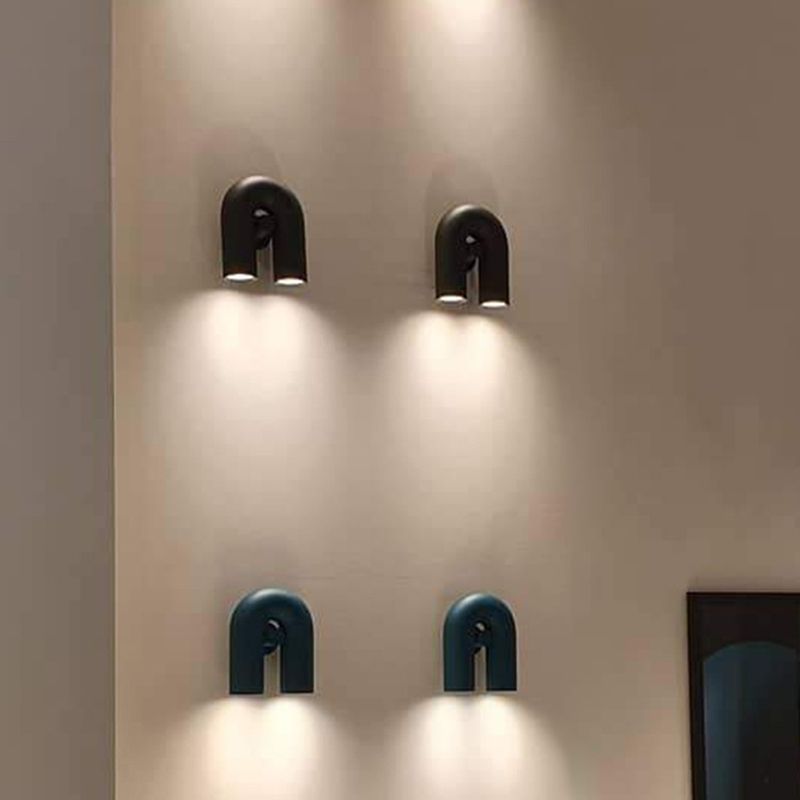 Modernism 2-Light Polished Wall Mounted Sconce Metallic Unique Wall Light