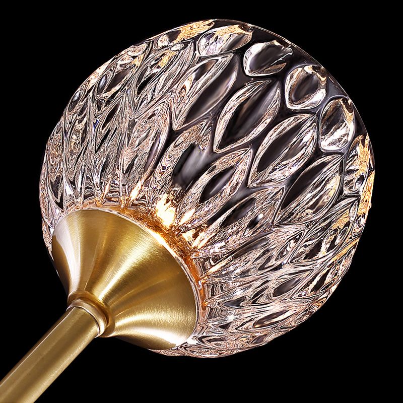 Brass Ball Shaped Wall Lighting Modern 1 Bulb Crystal Wall Mount Lamp for Bedroom