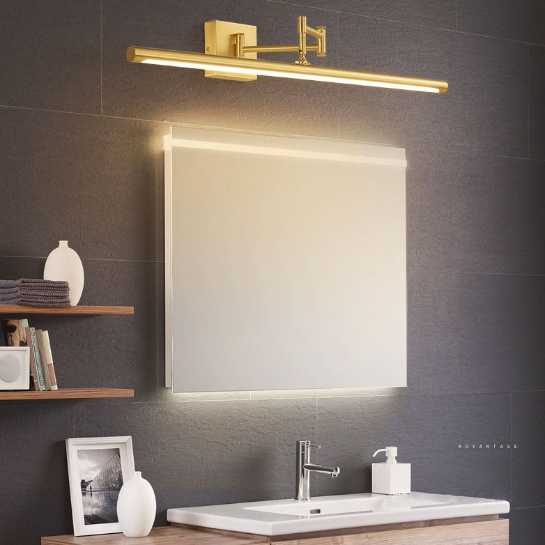 Gouden lineaire LED -wandlamp in moderne creatieve stijl koper verstelbaar wandlicht met acrylschaduw
