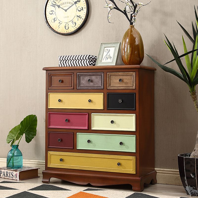 Nautical Bedroom Wooden Storage Chest Vertical Chest with Drawers