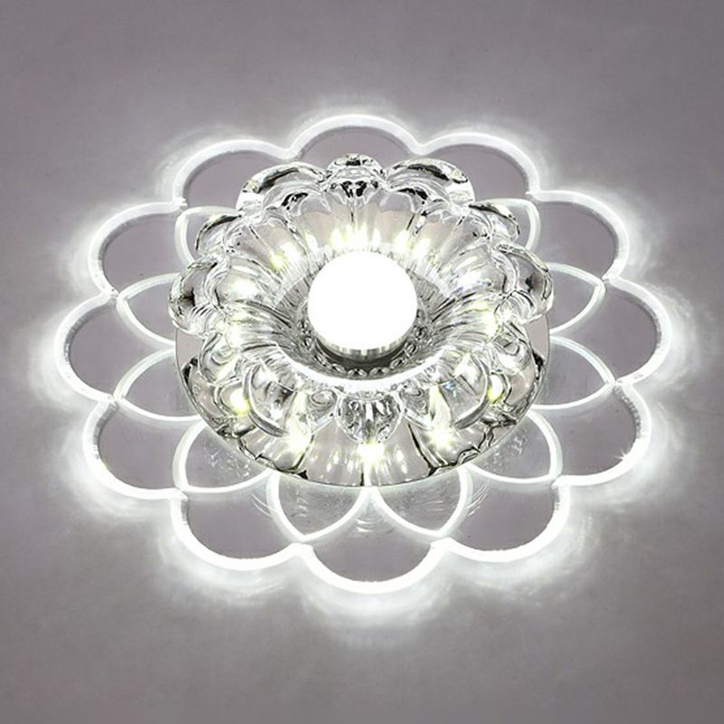Lámpara festoneada de montaje en techo, luz LED cristalina moderna de montaje empotrado para sala de estar