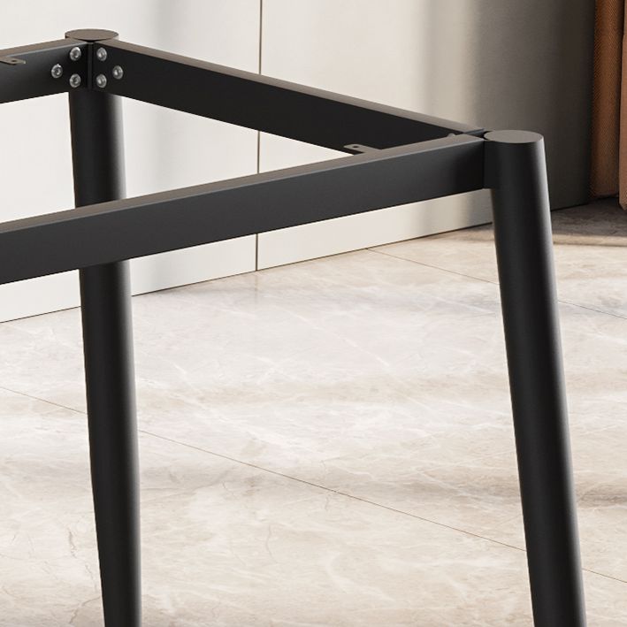 Modern Style Sintered Stone Dining Table Rectangular Dining Table with Metal Base