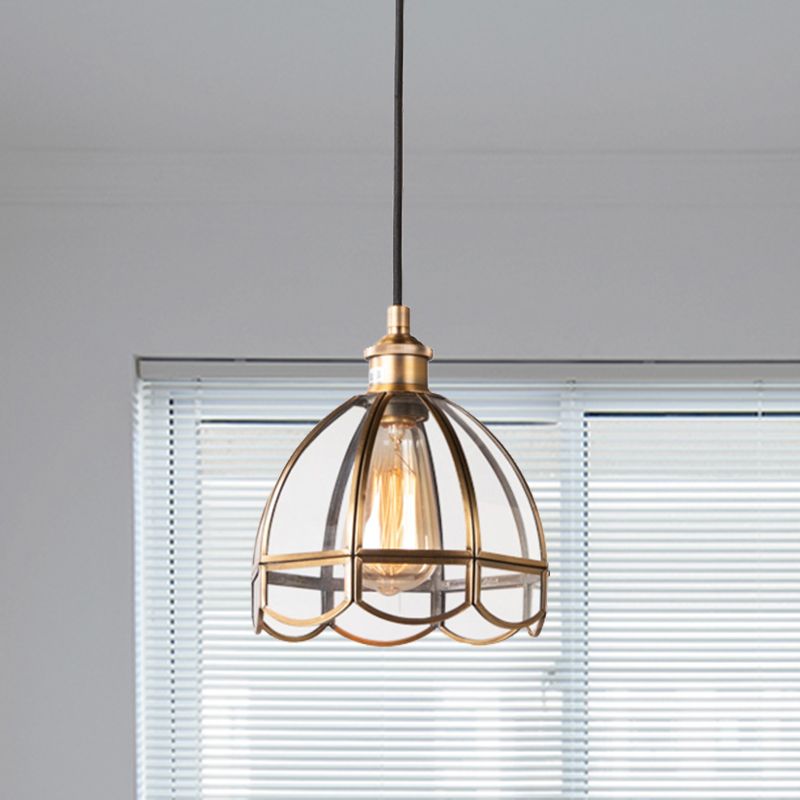 Heldere glazen koepel hanger verlichting retro 1 lichte eetkamer hangende plafondlamp