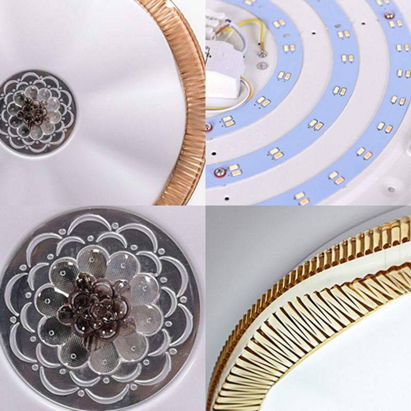 Blooming Flush Mount Light Modern Acrylic Shade White/Blue/Gold Ceiling Flush Mount for Bedroom in Warm/White, 16"/19.5" Wide