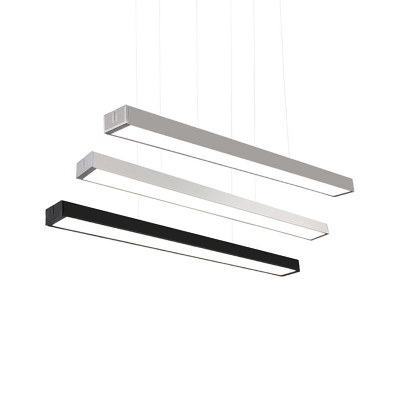 Acryl -lineare LED Hanging Light Minimalism Schwarz/Weiß Decke Anhängerlampe für Büro, 2 "/3"/4 "breit