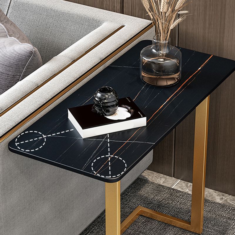 21.6" Rectangular Slate Top Side Table Ironcraft C End Table