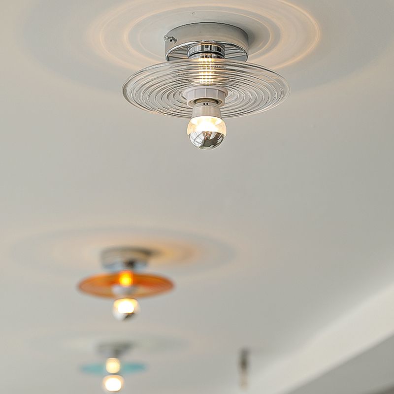 Modern Simple Glass Ceiling Light Circle Shape Ceiling Lamp for Bedroom