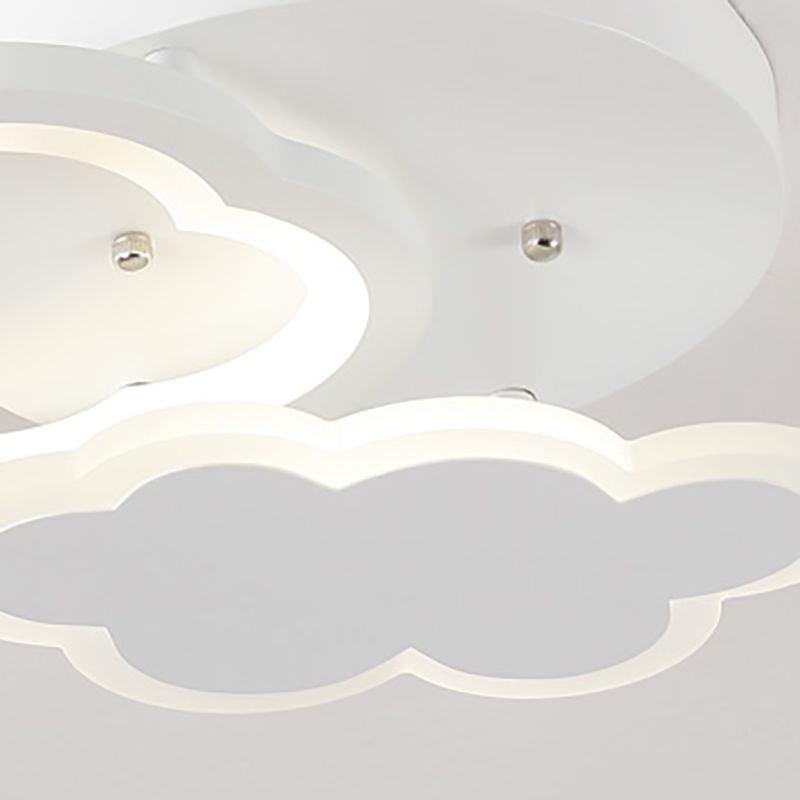 Kids Style Unique Shape Wall Lights Metal 2 Light Wall Mount Lights in White