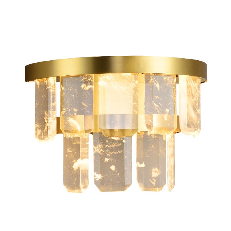 LEVAUX ÉCLAINE DE CHAPPILCE DE 2 couches Crystal LED Moderniste Mur Mount lampe en laiton