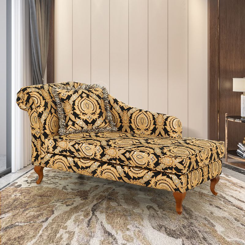 Living Room Upholstered Chaise Modern Style Rolled Arms Chaise