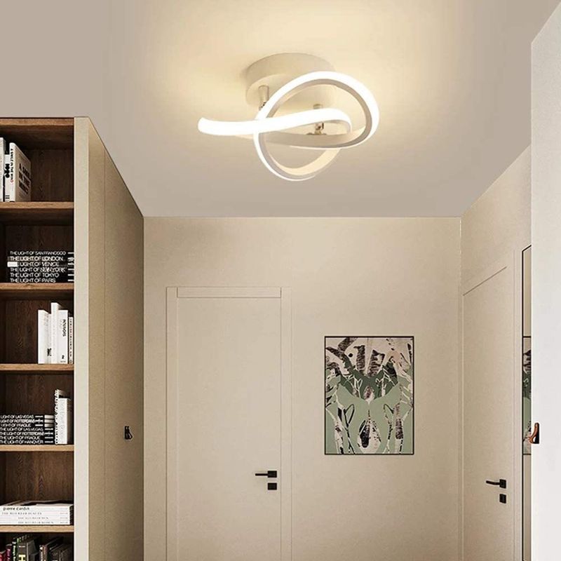 Metal Linear Shape Flush Mount Light Modern-Style 1 Light Flush Ceiling Light