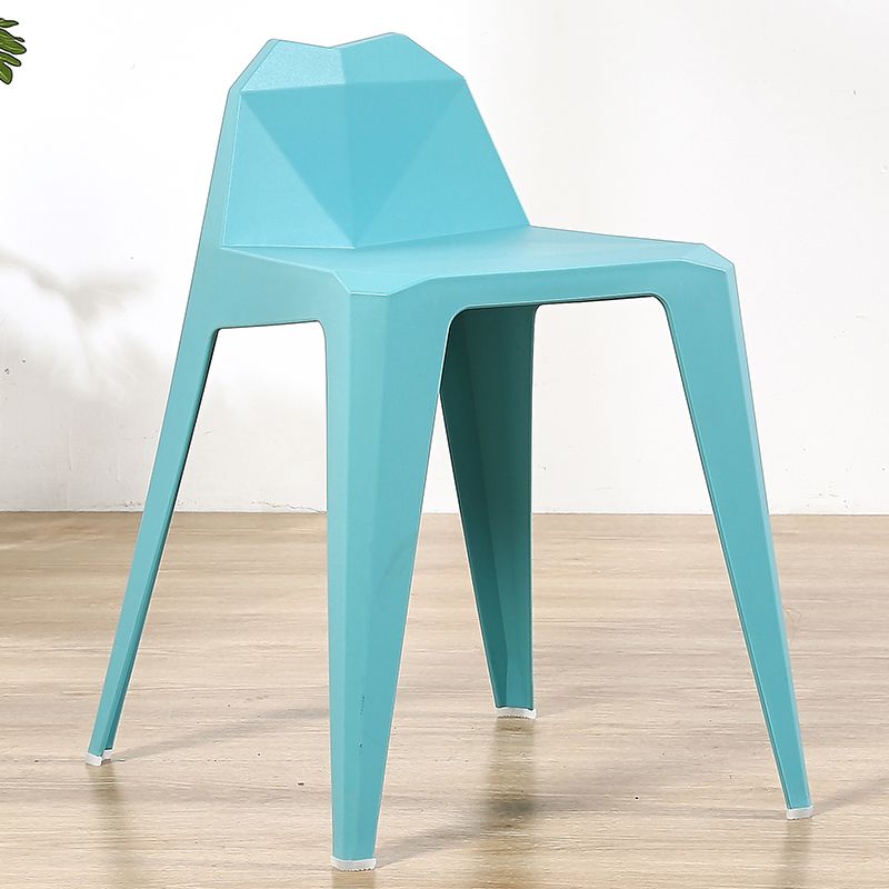 Chaise de salle à manger contemporaine à dossier solide, chaise de cuisine en plastique