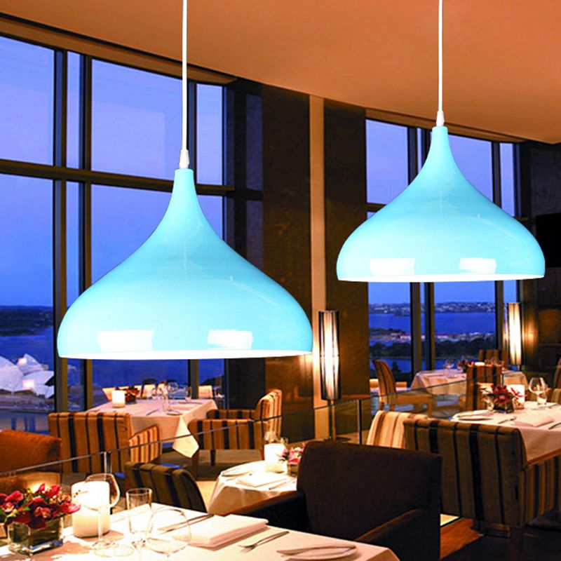 Macaron Matel Hanging Light, Nordic 1-Light Pendant Lighting for Living Room