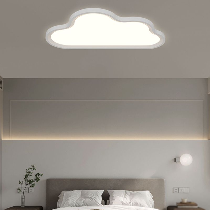 Contemporary 1 - Light Flush Mount Aluminum LED Cloud Shape Flush in White