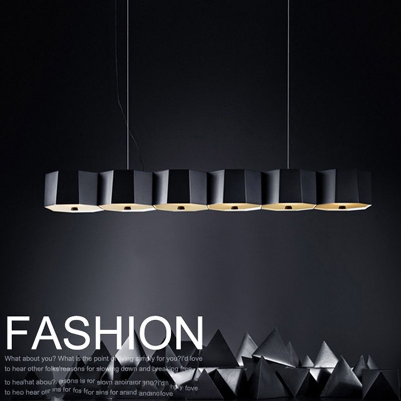 Modern Geometric Metal Kitchen Island Ceiling Light Black Island Hanging Light