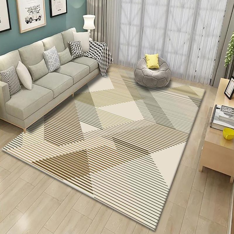 Creative Modern Indoor Rug Geometric Design Carpet Polyester Non-Slip Backing Rug for Home Decor