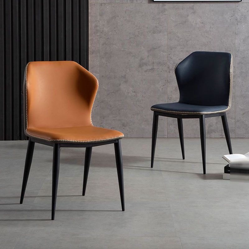 Sillas de comedor industriales de piel sintética, silla Wingback Parsons para cocina