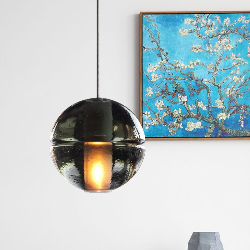 Verre transparent le plafond rond Lumiaire contemporain 1 Éclairage pendentif de tête pour chambre à coucher