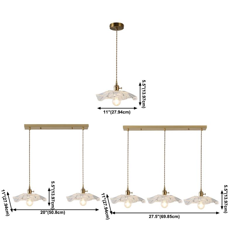 Topfabdeckung Schatten hängende Beleuchtung Industrial Style Glassglas Multi -Licht -Anhängerlampe