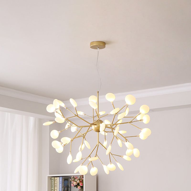 Modern Creative Firefly Hanging Lamp Wrought Iron Indoor Pendant Light with Acrylic Shade