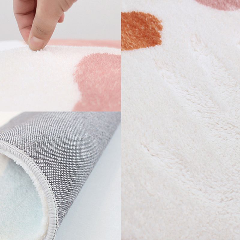 Pink Modern Rug Polyester Color Piece Area Rug Washable Rug for Drawing Room