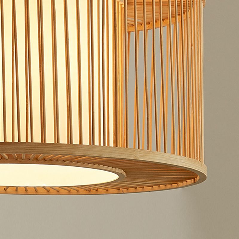 Lampada a ciondolo di bambù giapponese BEIGE BEIGE Luce sospesa