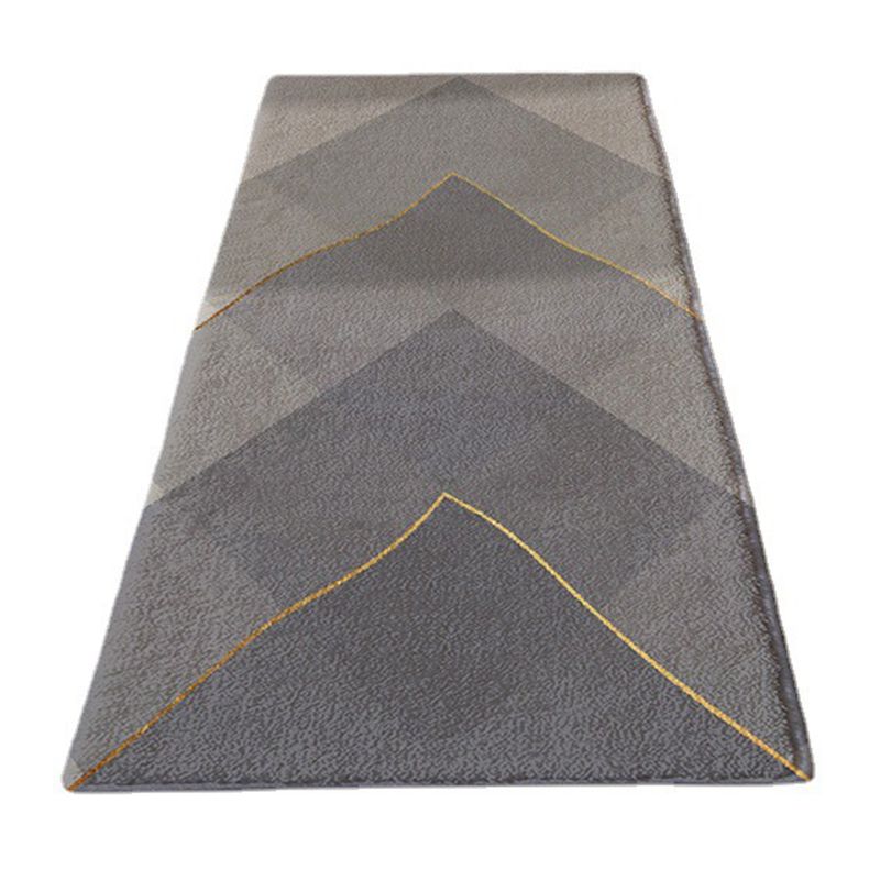 Dark Gray Modern Carpet Polyester Gradient Carpet Washable Area Carpet for Living Room