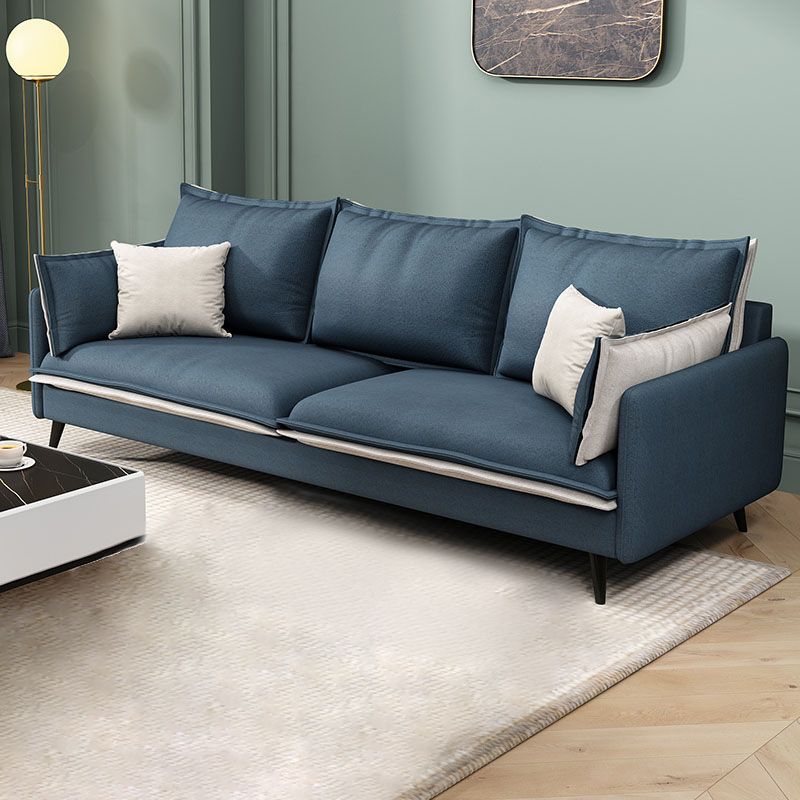 Stationary Stain Resistant Faux Leather 3-seater Pillow Top Arm Settee