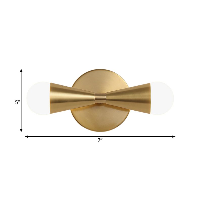 Metal Agradable Agramado Luz de lámpara Minimalismo 2 luces Idea de iluminación de pared de latón para sala de estar