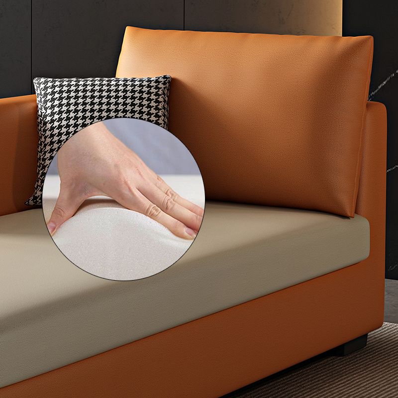 Modern Chaise Lounge Chair Recessed Arms Chaise with Pillows