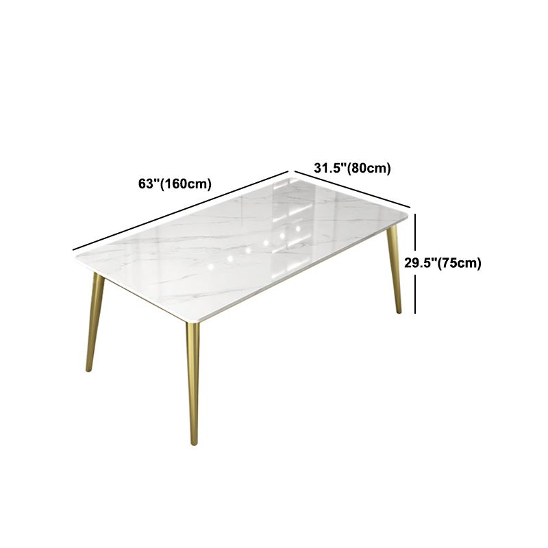 Glam White Sintered Stone Dining Table Set 1/2/5/7 Pieces Dining Set for Home Use