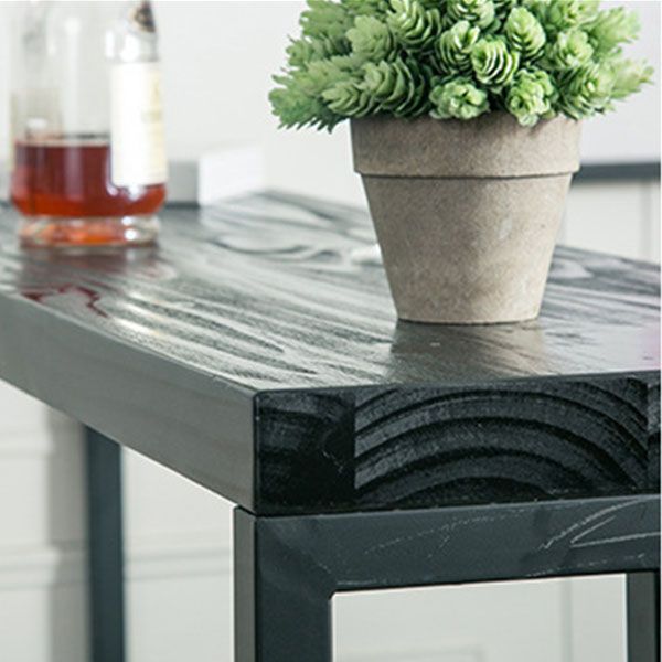 Industrial Table and Stool 1/4 Pieces Solid Wood Pub Table Set