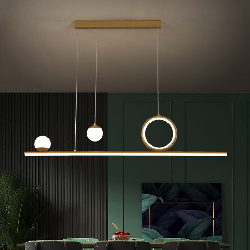 Nordic Metal Island Light Gold Geométrico 4 Lights Island Colgante para comedor