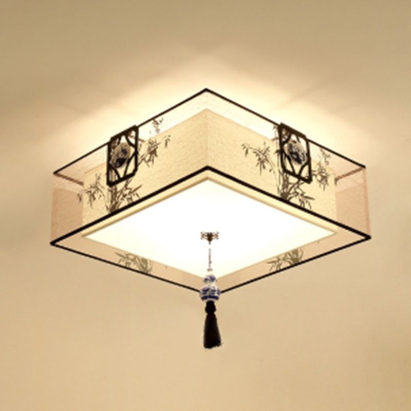 Contemporary Style Geometry Ceiling Fixtures Fabric Ceiling Mount Light Fixtures