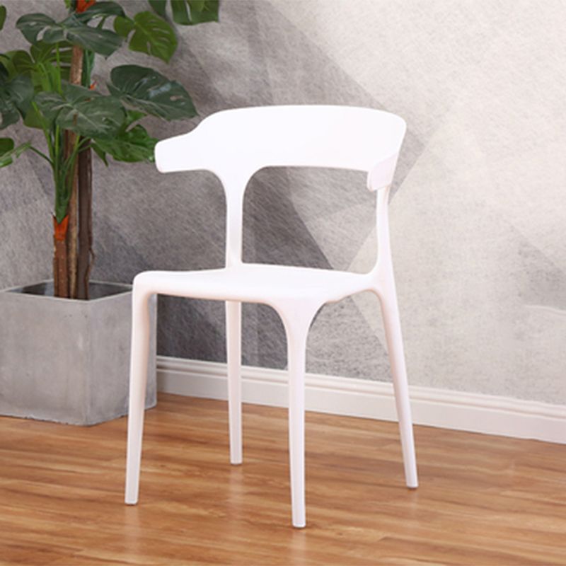 Modern Style Arm Chair Plastic Open Back Dining Room Chair for Kitchen