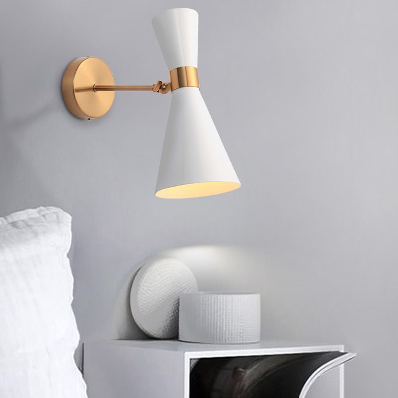 Postmodern Horn Shape Vanity Light with Iron Shade for Shower Room