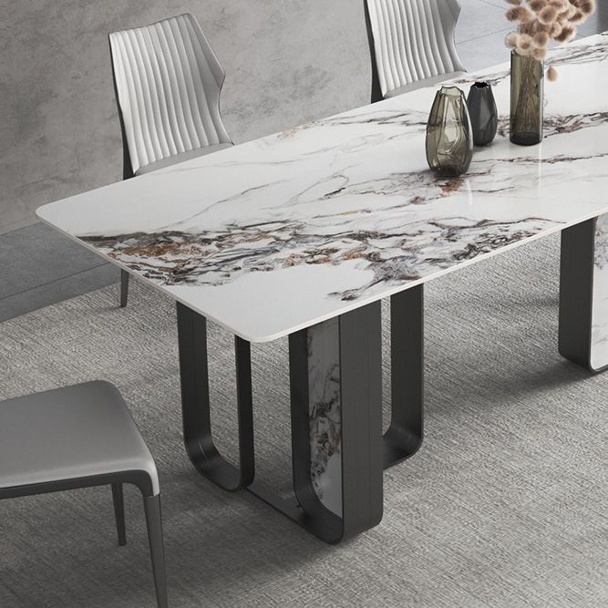 Designer Style Sintered Stone Top Dining Set Rectangle 1/3/4/5/6/9 Pieces Dining Table Set