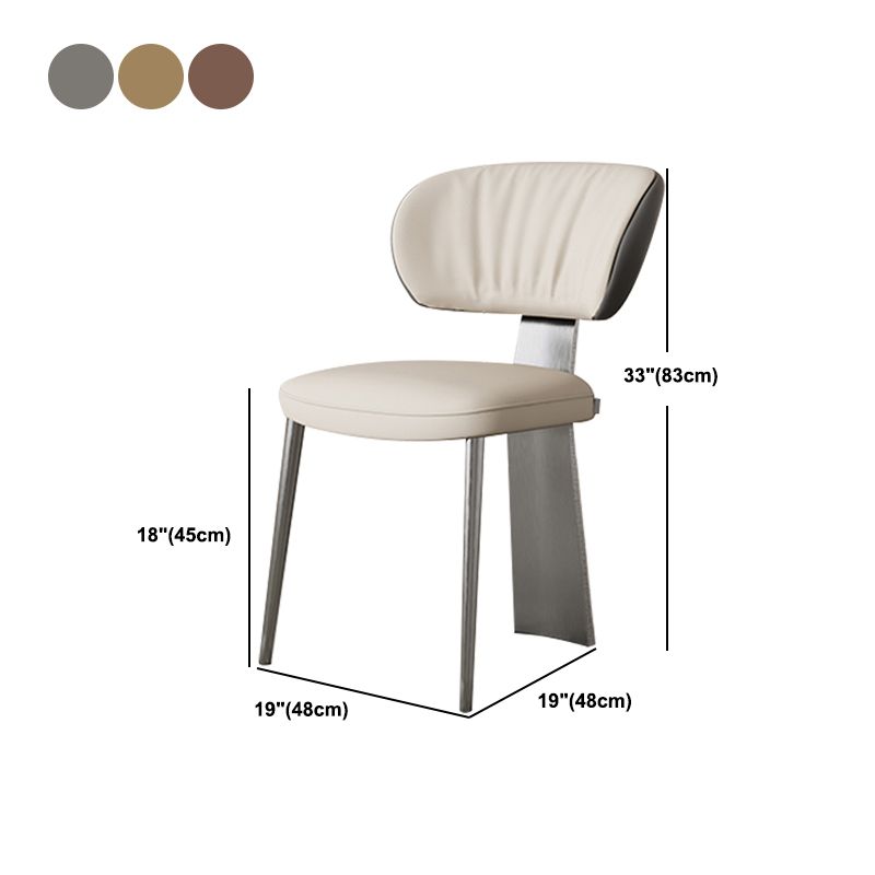 Glam Dining Chair Armless Dining Chair with Metal Legs for Kitchen