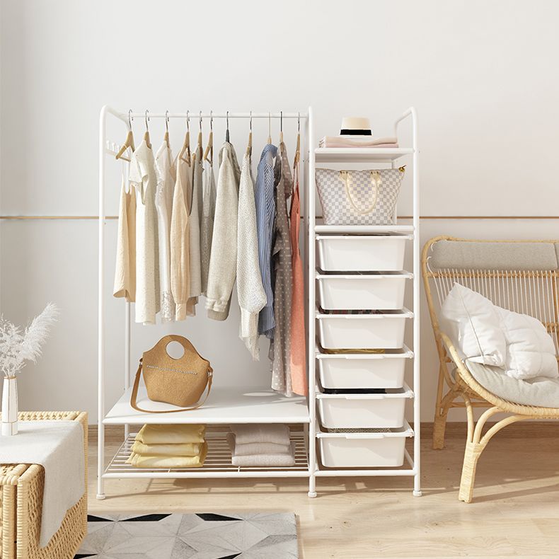 Contemporary Metal Wardrobe Cloth Rod Included Wardrobe Closet for Bedroom